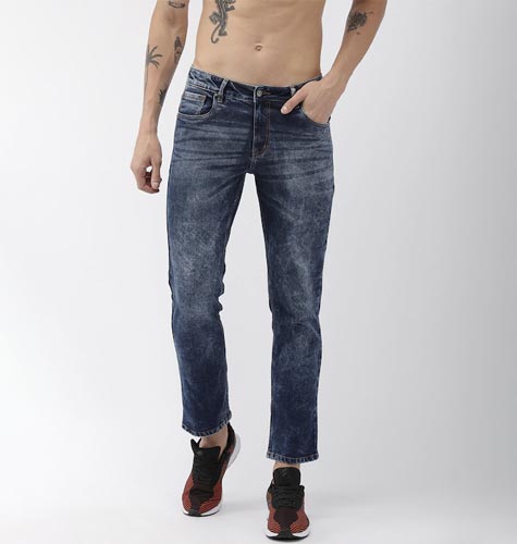 Men Navy Blue Slim Fit Mid-Rise Clean Look Stretchable Jeans